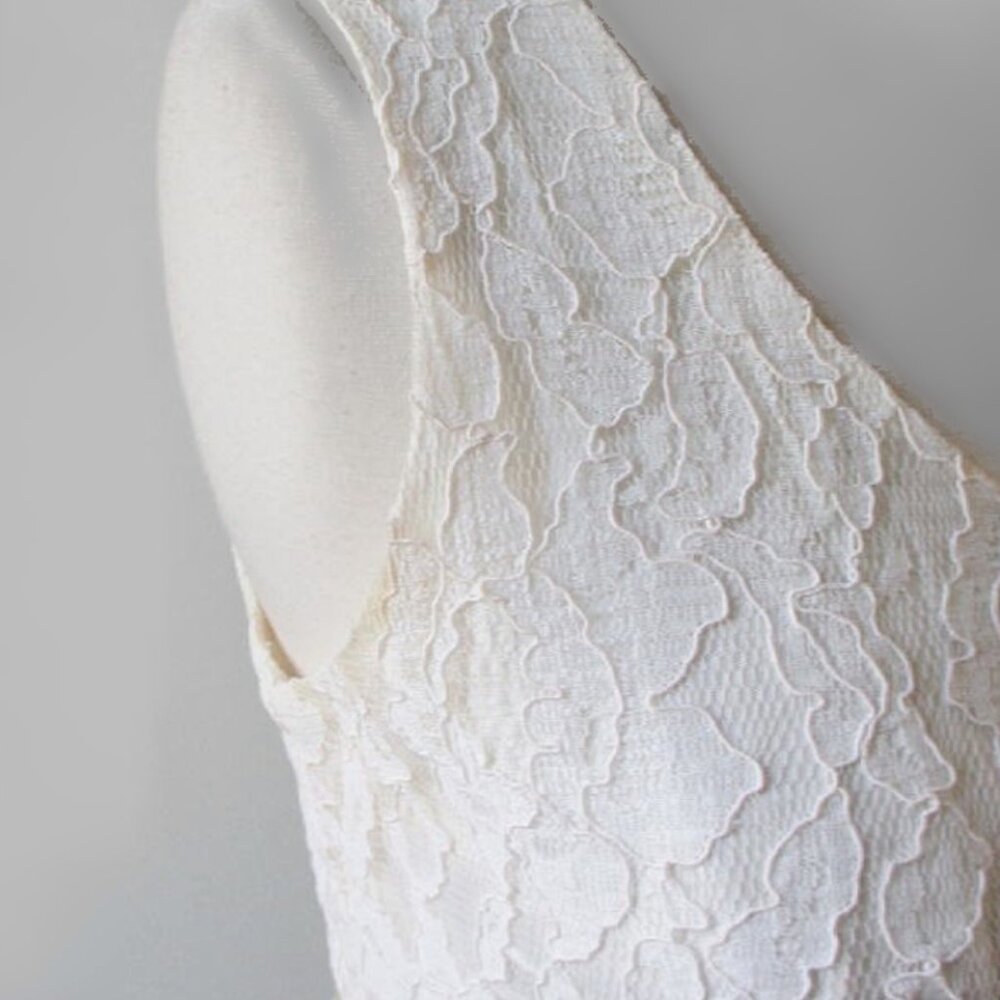 Vintage 60's White Lace Wedding Maxi Dress Gown S - Picture 8 of 8